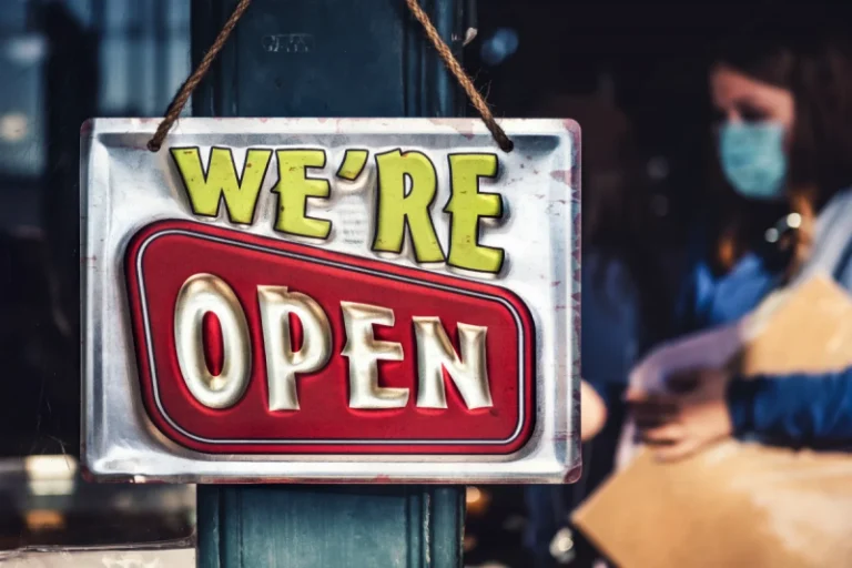 Small Business We're Open sign